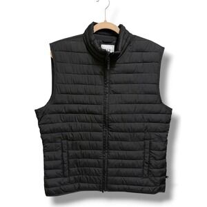GAP ColdControl Black Puffer Vest Mens Large Lightweight Quilted Zip Jacket
